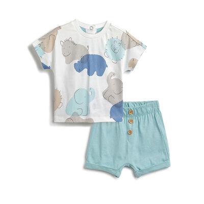 Boys Light Green T-shirt with Short Pants